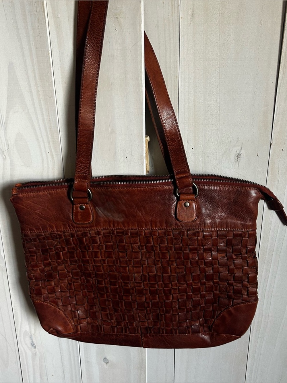 Classic Woven Leather Tote Bag